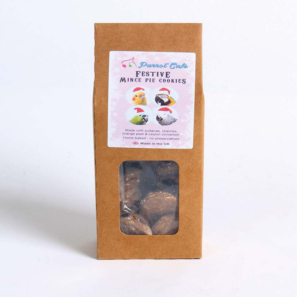An image of Parrot Cafe Festive Mince Pie Cookies Parrot Treats 100g