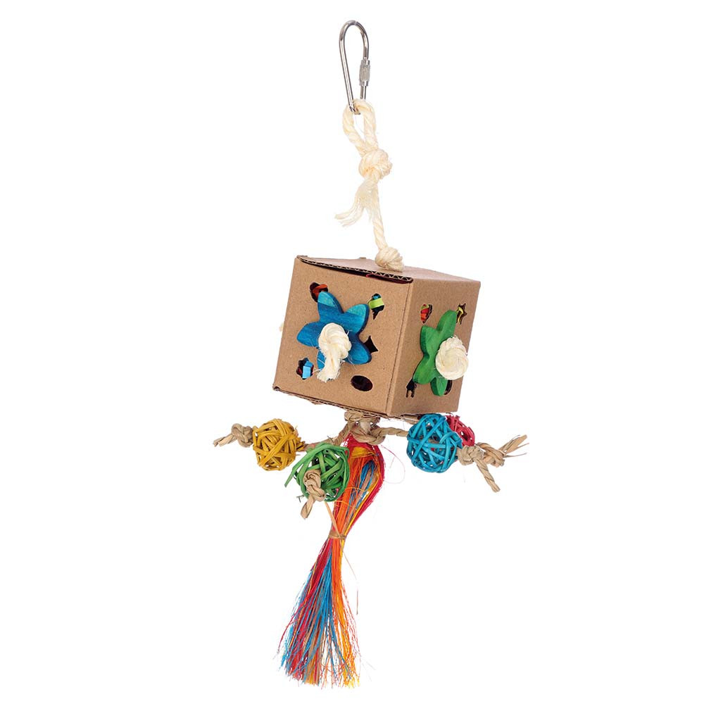An image of Crazy Cube Chewable Foraging Box Parrot Toy