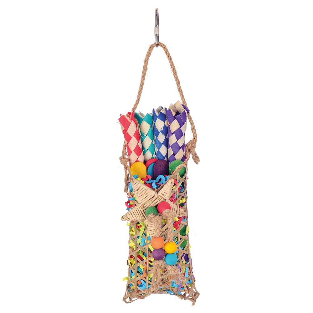 An image of Beaky Goodie Bag Preen and Forage Parrot Toy