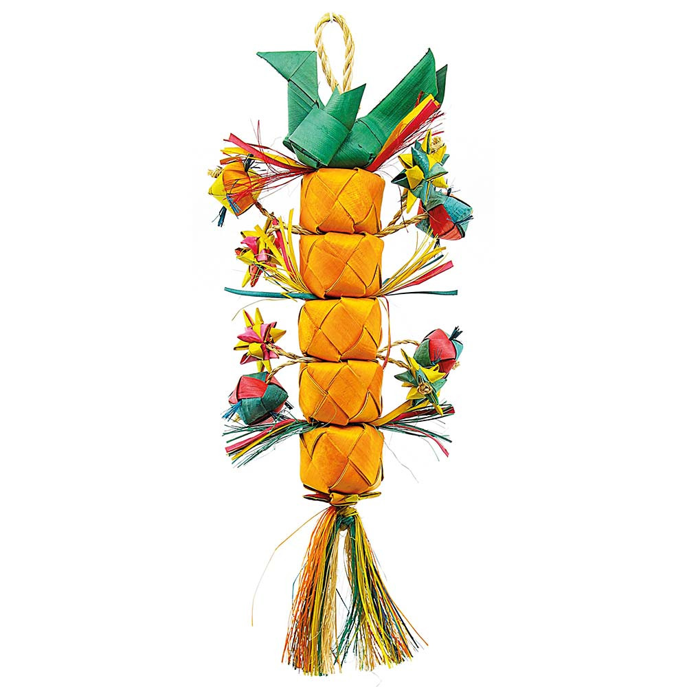 An image of Bird Tower Woven Palm Leaf Parrot Toy - Medium