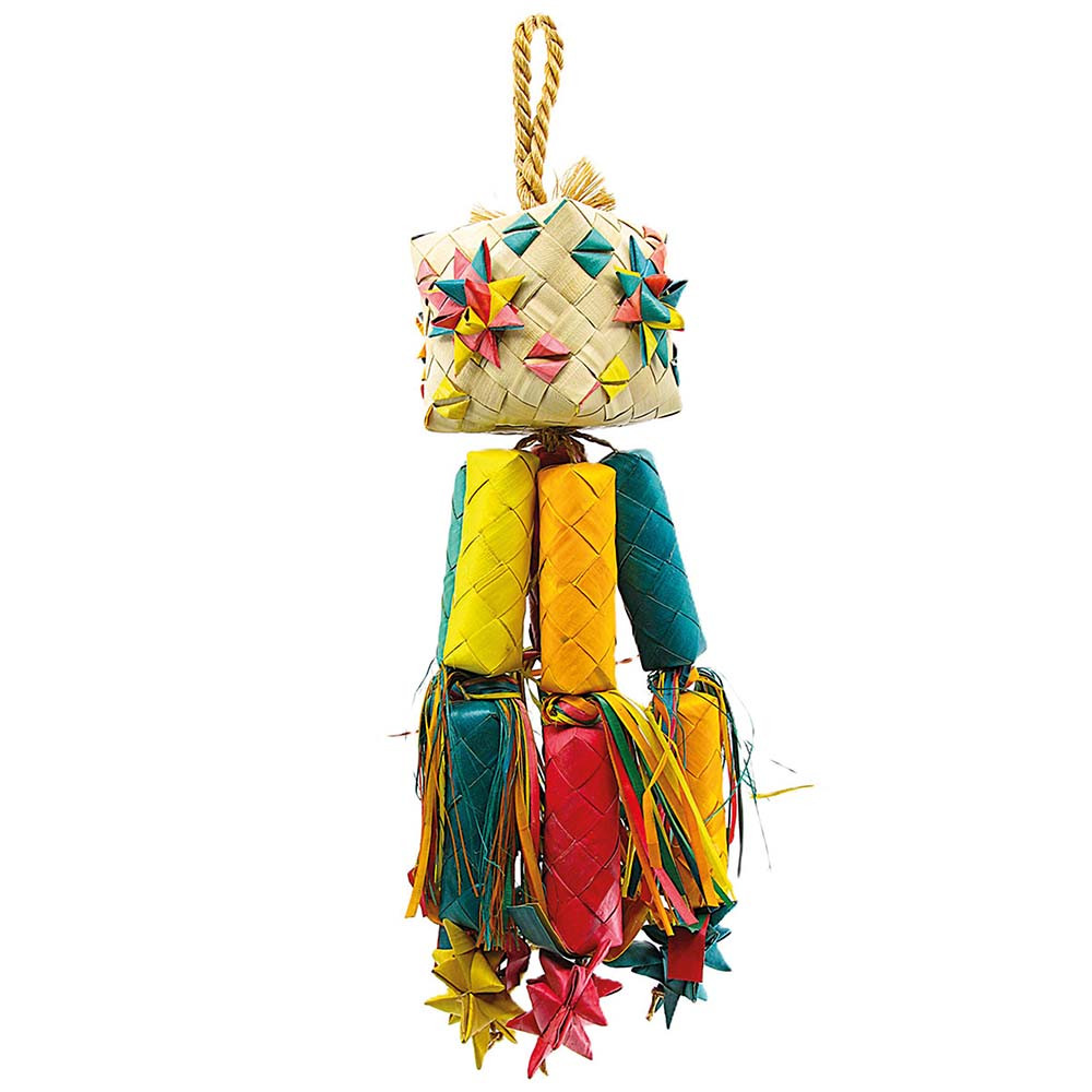 An image of Firecracker Woven Palm Leaf Parrot Toy - Large