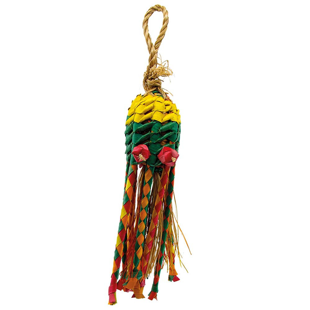 An image of Kraken Natural Woven Palm Leaf Parrot Toy Medium