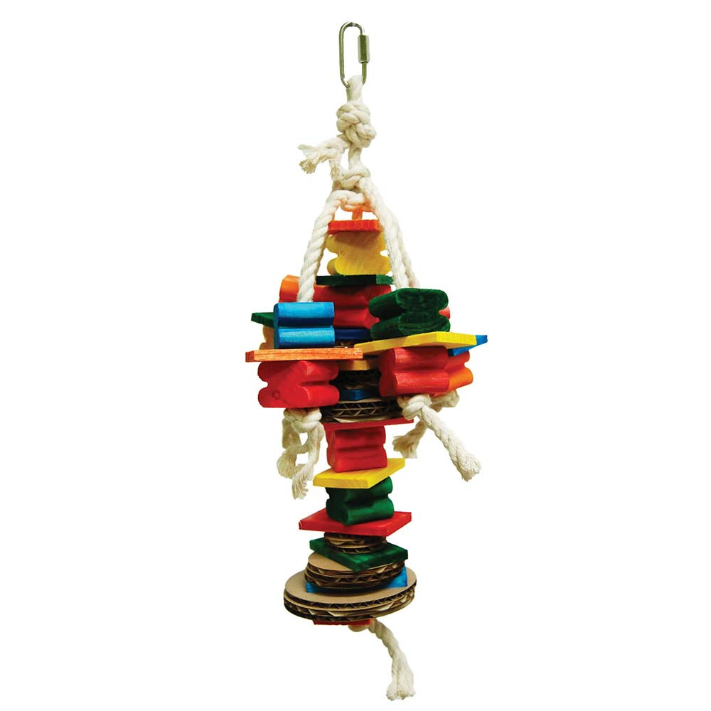 An image of Beak Teaser Wood and Rope Parrot Toy