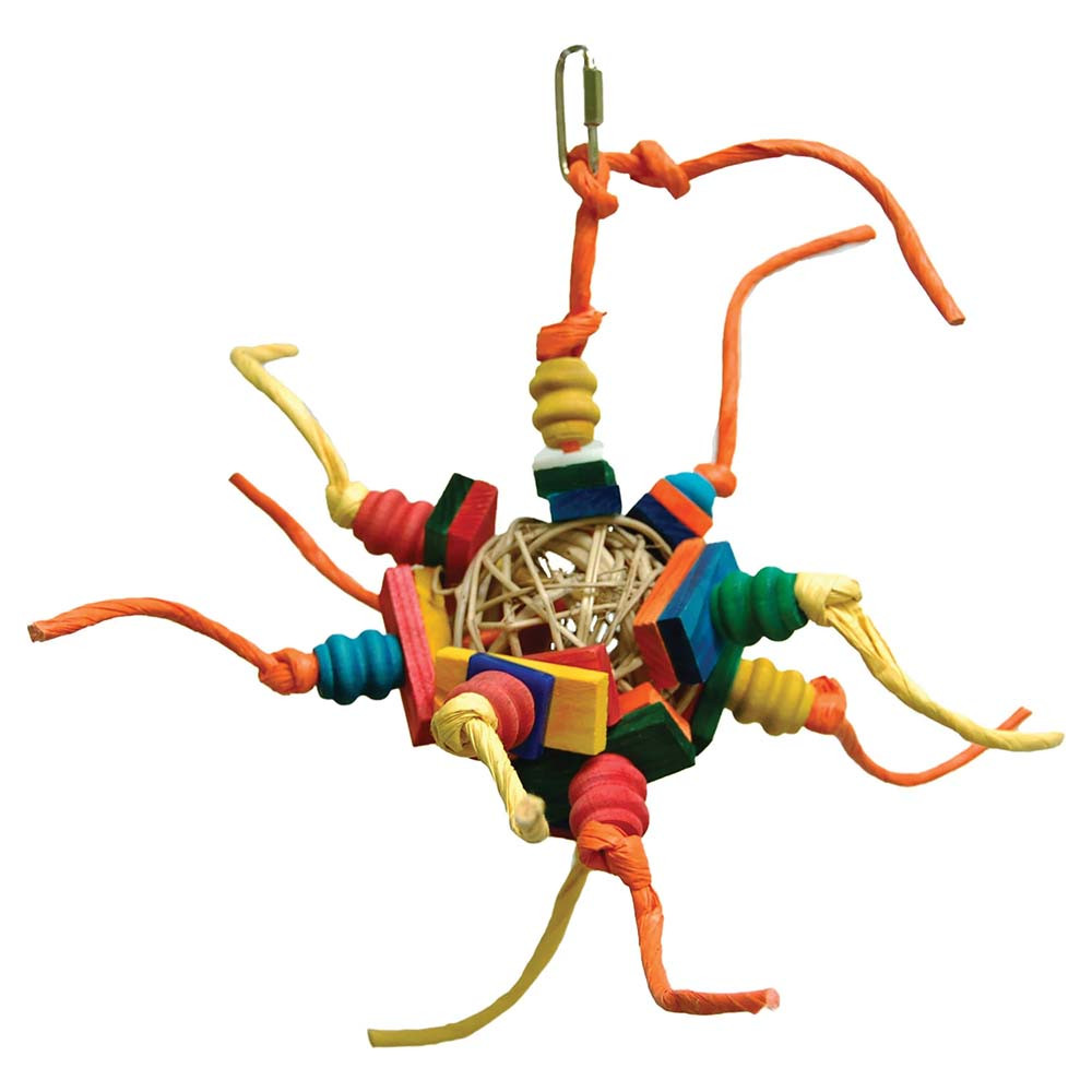 An image of Atomic Orbit Chew and Shred Ball Parrot Toy