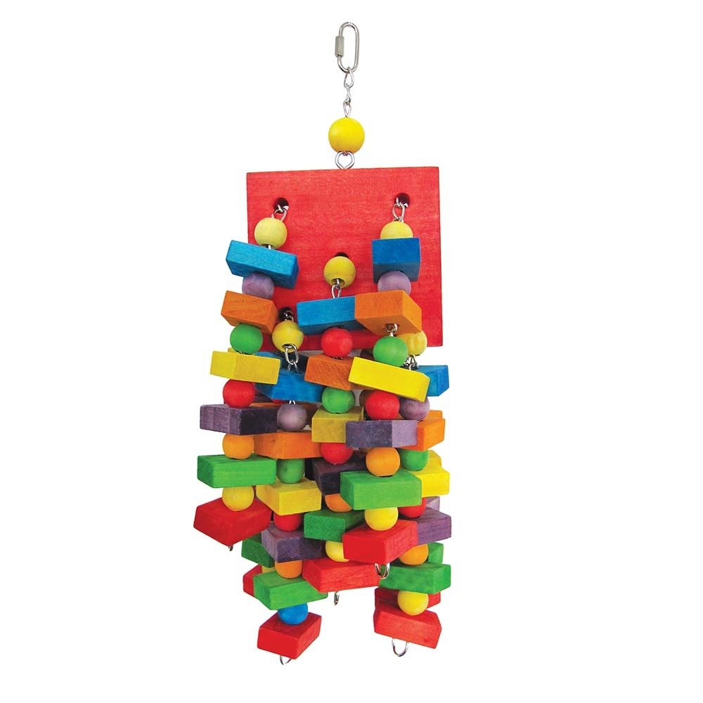 An image of Chewasaurus Colourful Wood Parrot Toy