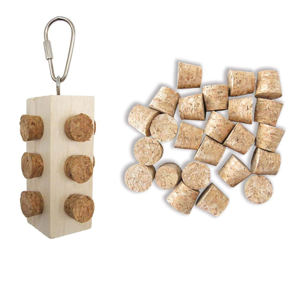 An image of Mini Cork Master Parrot Toy & 24 Refill Corks