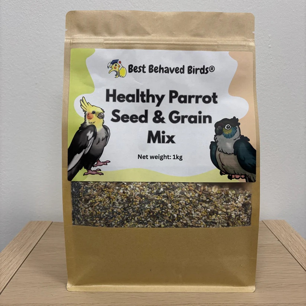 An image of Best Behaved Birds Healthy Seed & Grain Mix Parrot Food 1kg