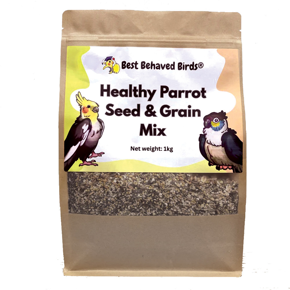 An image of Best Behaved Birds Healthy Seed & Grain Mix Parrot Food 1kg