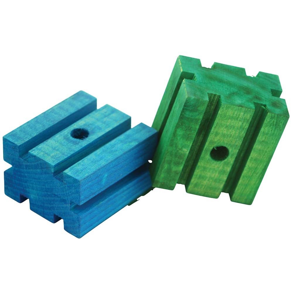 An image of Coloured Square Groovy Blocks - Parrot Toy Parts - Pack of 4