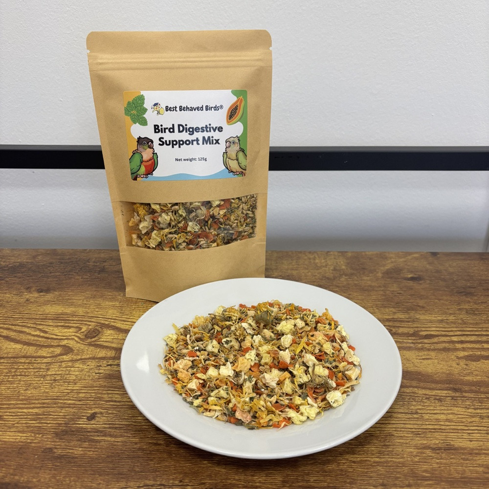 An image of Best Behaved Birds Digestive Support Mix Parrot Food 125g