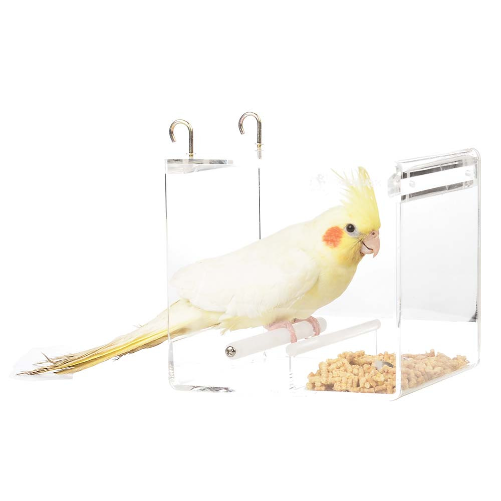 An image of Parrot Food Mate - Acrylic Less Mess Feeder - Small