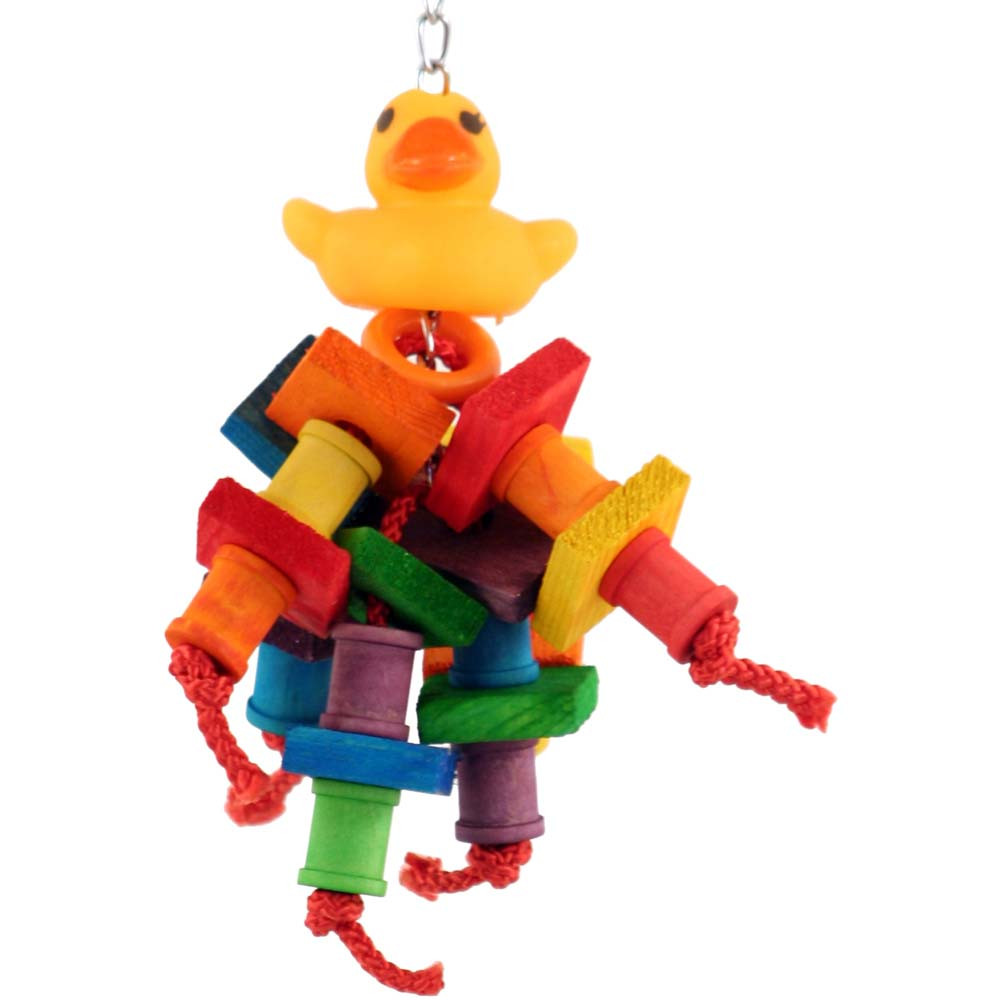 An image of Davie Duck Wood & Rope Parrot Toy