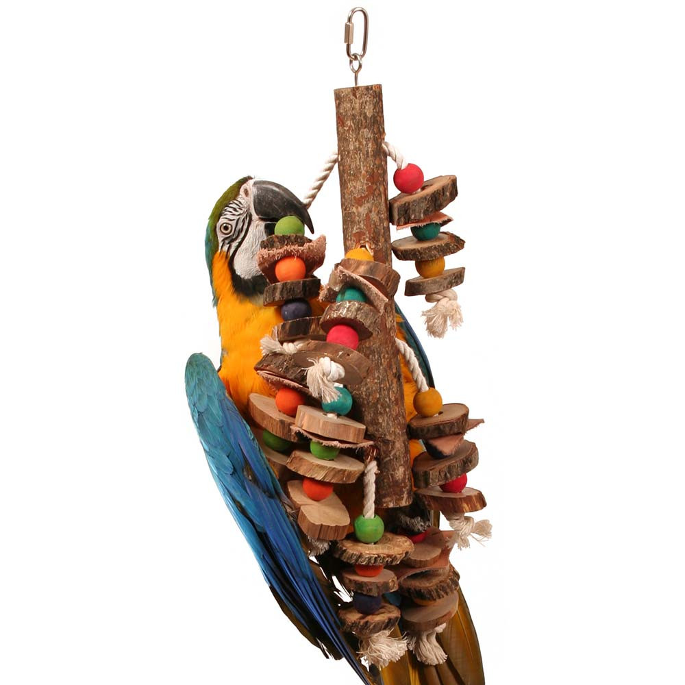 An image of Natural Stacker Wooden Parrot Toy