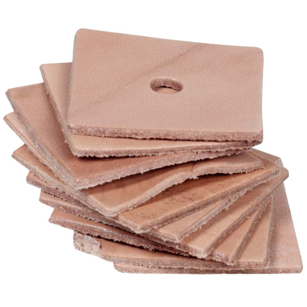 An image of Pack of 10 Leather Squares - Medium - Parrot Toy Making Part