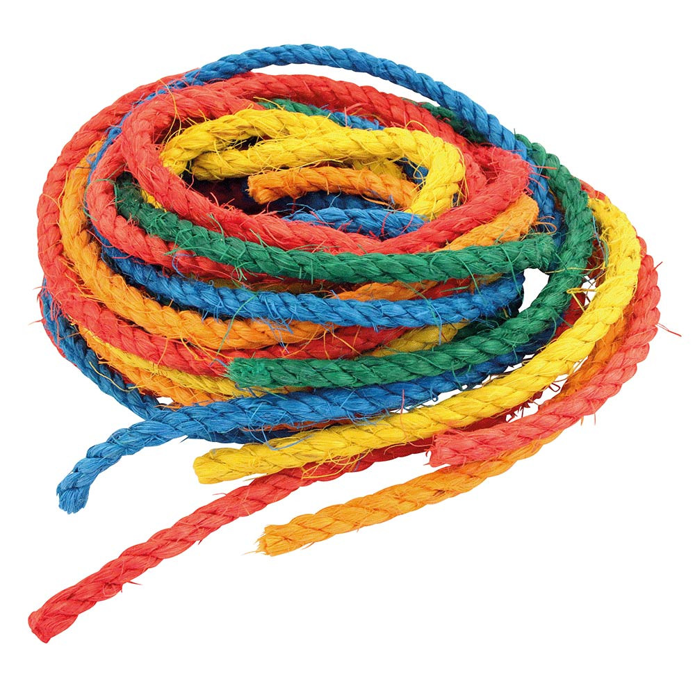 An image of Coloured Sisal Ropes - Parrot Toy Making Parts - Pack of 6