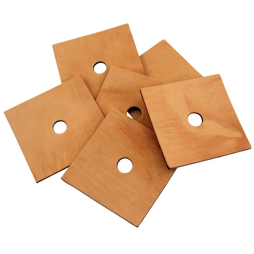 An image of Pack of 6 Jumbo Leather Squares - Parrot Toy Making Parts