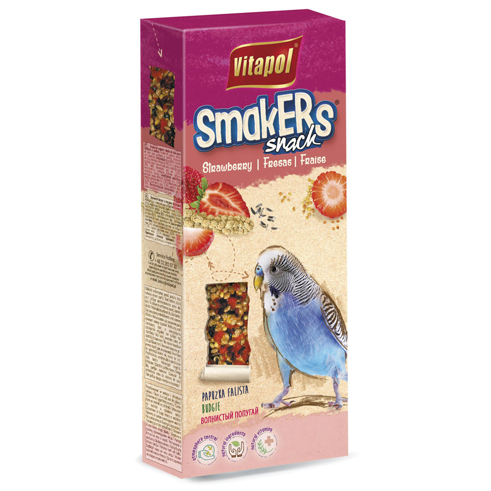 An image of Vitapol Budgie Sticks Twinpack - Strawberry