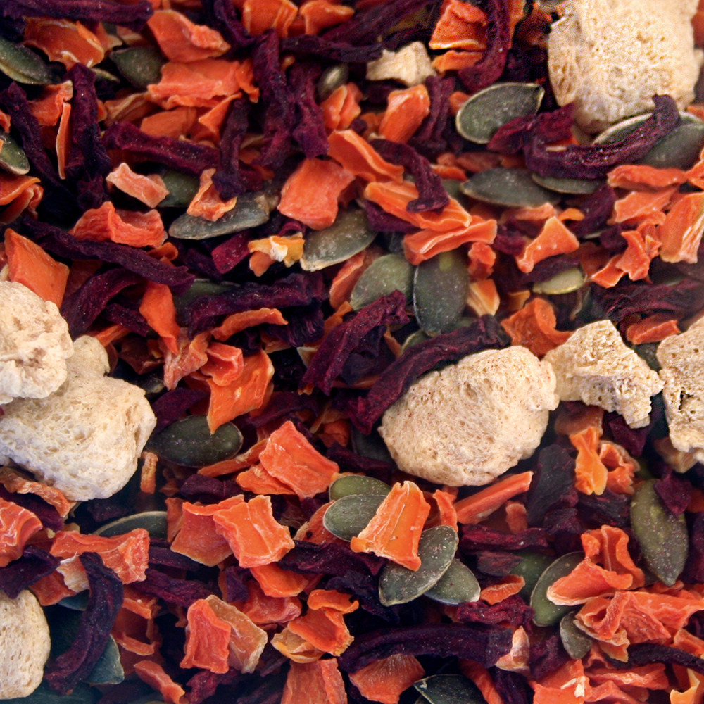An image of Tidymix Human Grade Vegetable Crunch Chunky Parrot Treat 250g