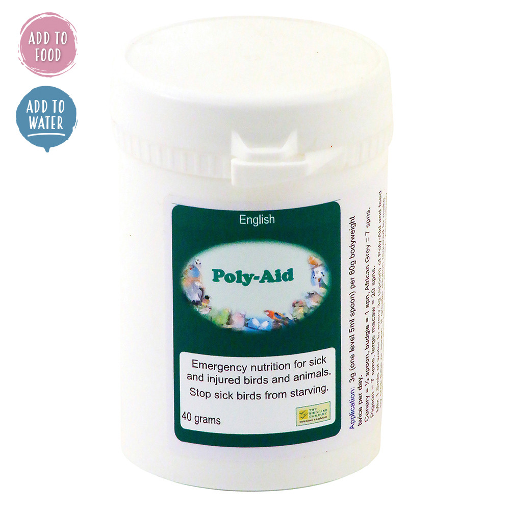 An image of Poly-Aid - 40g - Emergency Nutrition for Pet Birds & Parrots