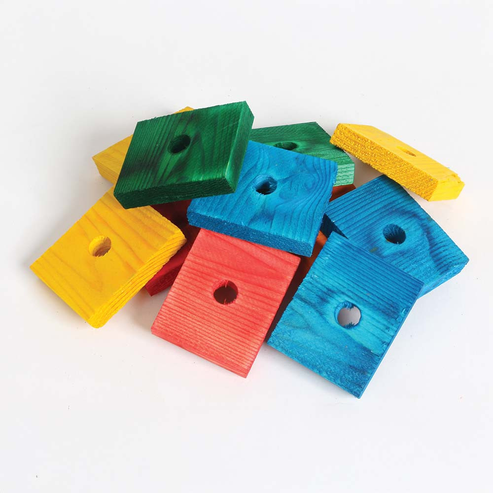 An image of Coloured Wood Slats Large - Parrot Toy Parts - Pack of 14