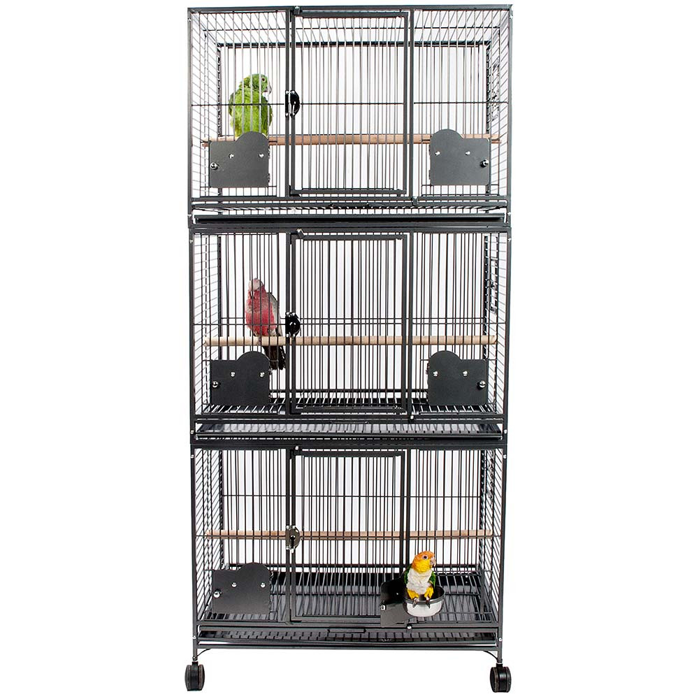 An image of Grande Parrot Cage Triple - Antique