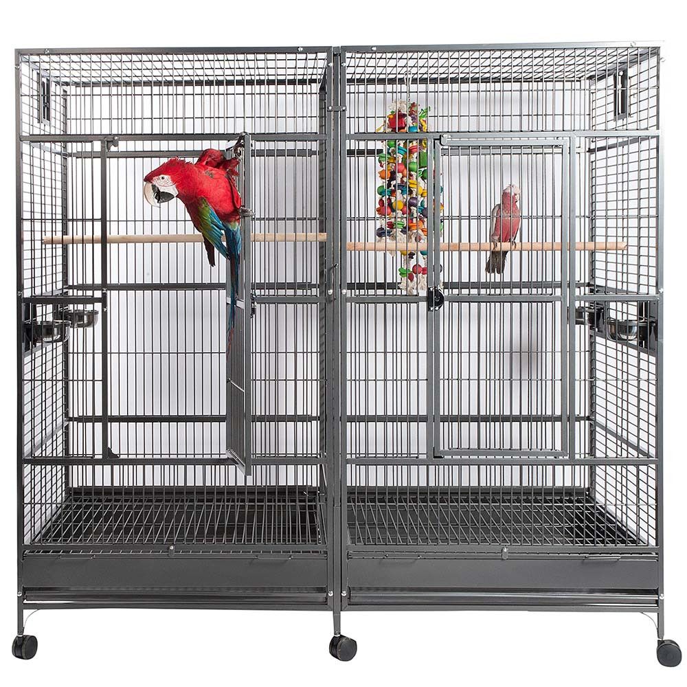 An image of Nova 2 Large Parrot Cage with Divider Antique