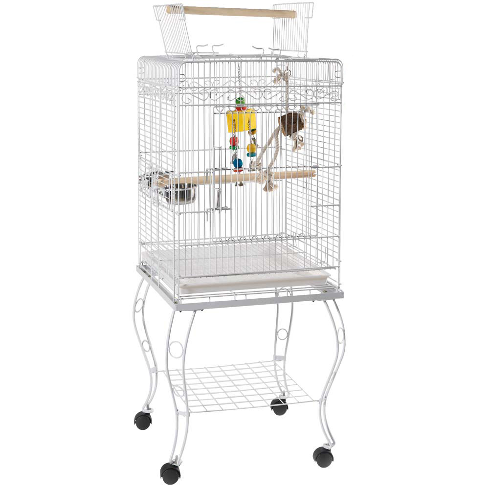 An image of Gama Top Opening Small Parrot Cage with Stand Black