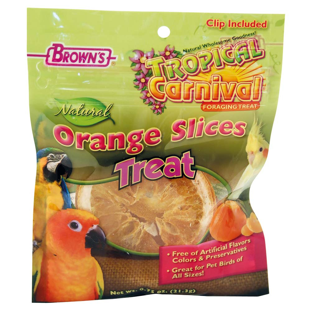 An image of Brown's Dried Orange Slices Parrot Treat