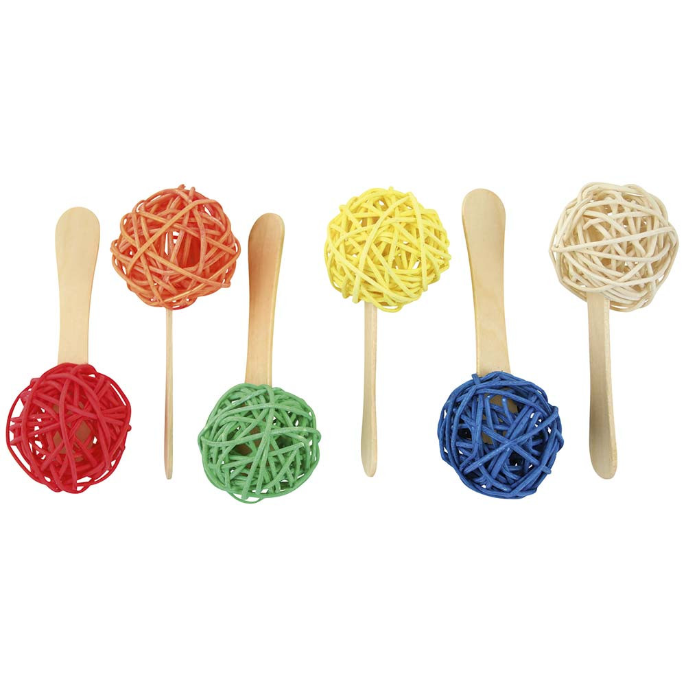 An image of Popsicle Sticks Parrot Foot Toys - Pack of 6