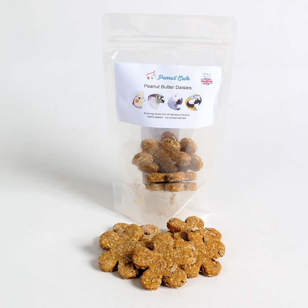 An image of Parrot Cafe Peanut Butter Daisies Parrot Treat - 100g