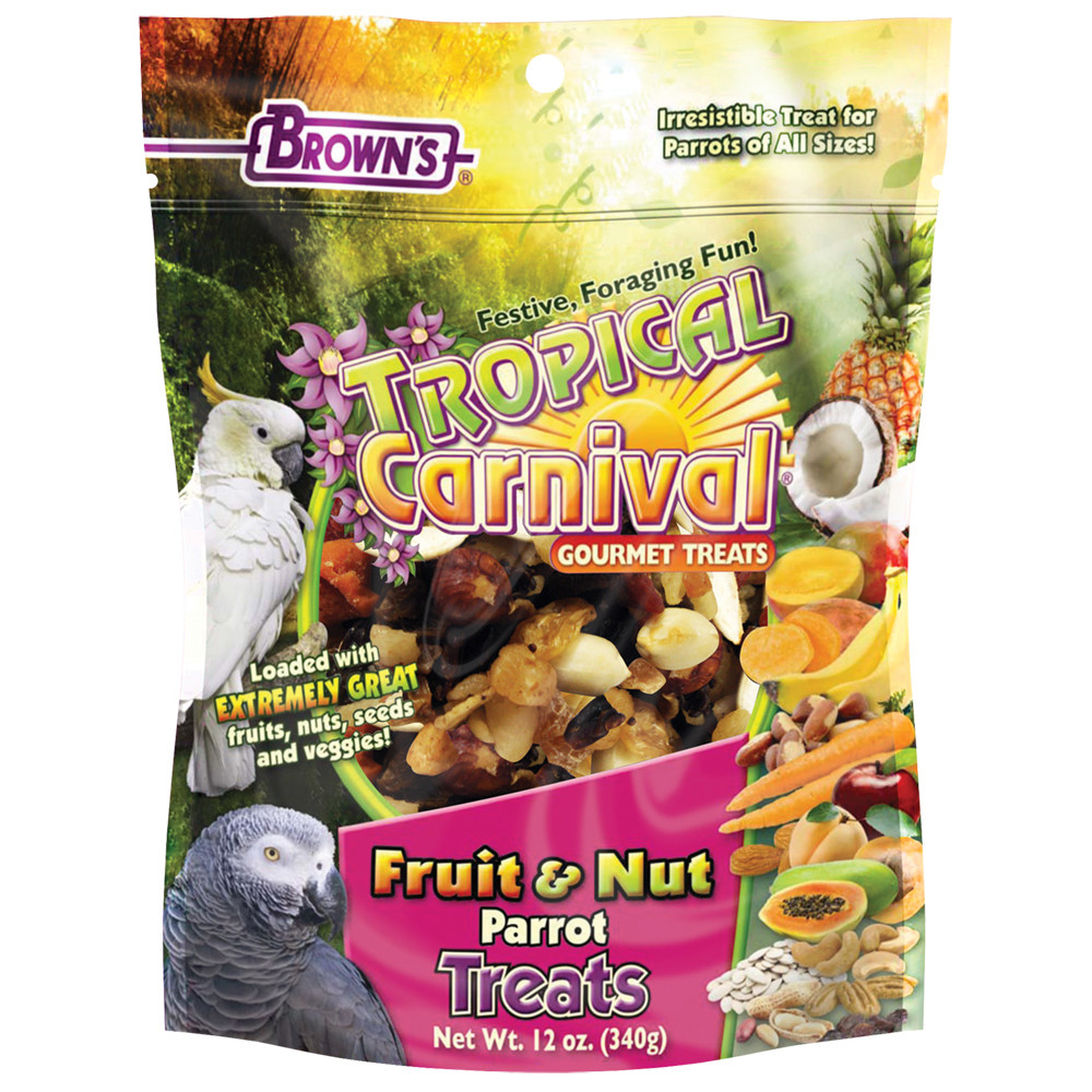 An image of Brown's Fruit & Nut Carnival Medium Parrot Treat Mix - 340g