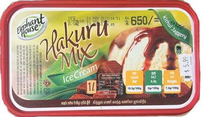 Elephant House Hakuru Mix Ice Cream 1 Litre IN STORE PICK UP ONLY