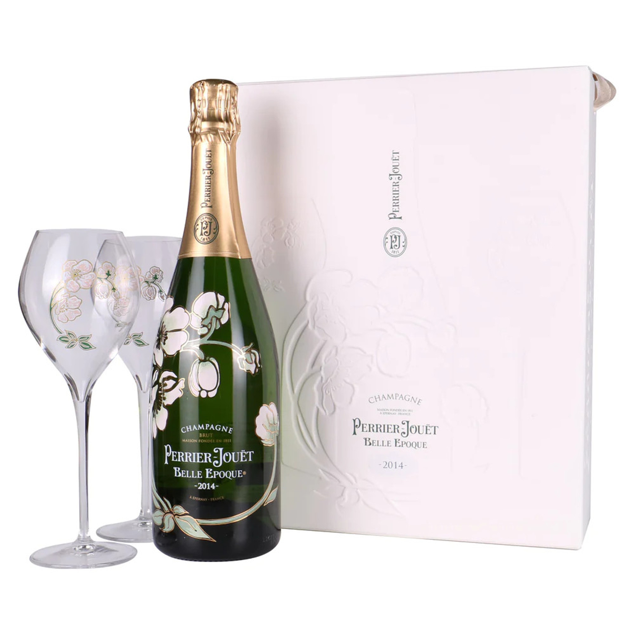 Lanson la Rose Champagne Fruit Market Gift Set With 2 Glasses