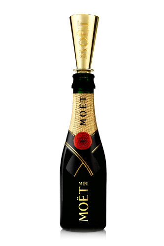 Moet & Chandon Imperial Brut (187ml Mini/Split Bottle) Case of 24 with Champagne Sippers