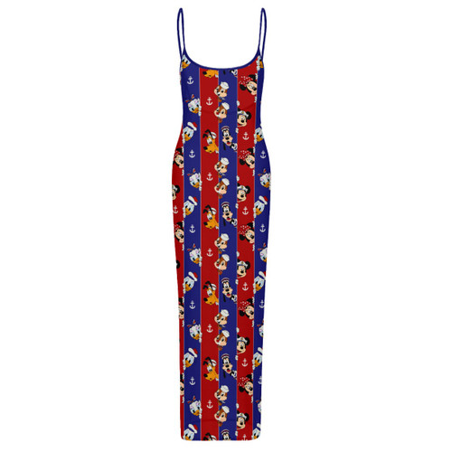 Blue/Red Stripe Maxi Dress