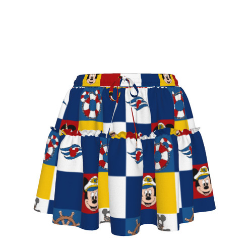 Cruise Checks Ruffle Skirt