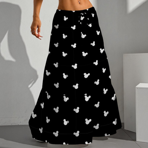 Black & Wht Mouse 4 Tier Skirt