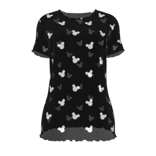 Mouse Dot Short Sleeve Mesh Top