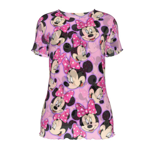 Minnie Faces SS Mesh top