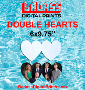 Double Heart Aluminum Sublimation