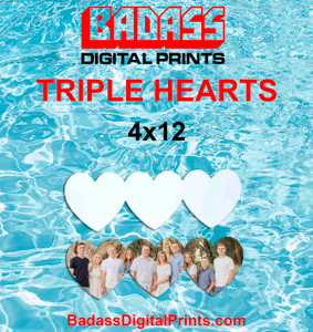 Triple Heart Aluminum Sublimation Blanks Triple Heart Aluminum Sublimation Blanks