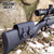 Razor Rest Adjustable Cheek Riser in black on a Savage rifle