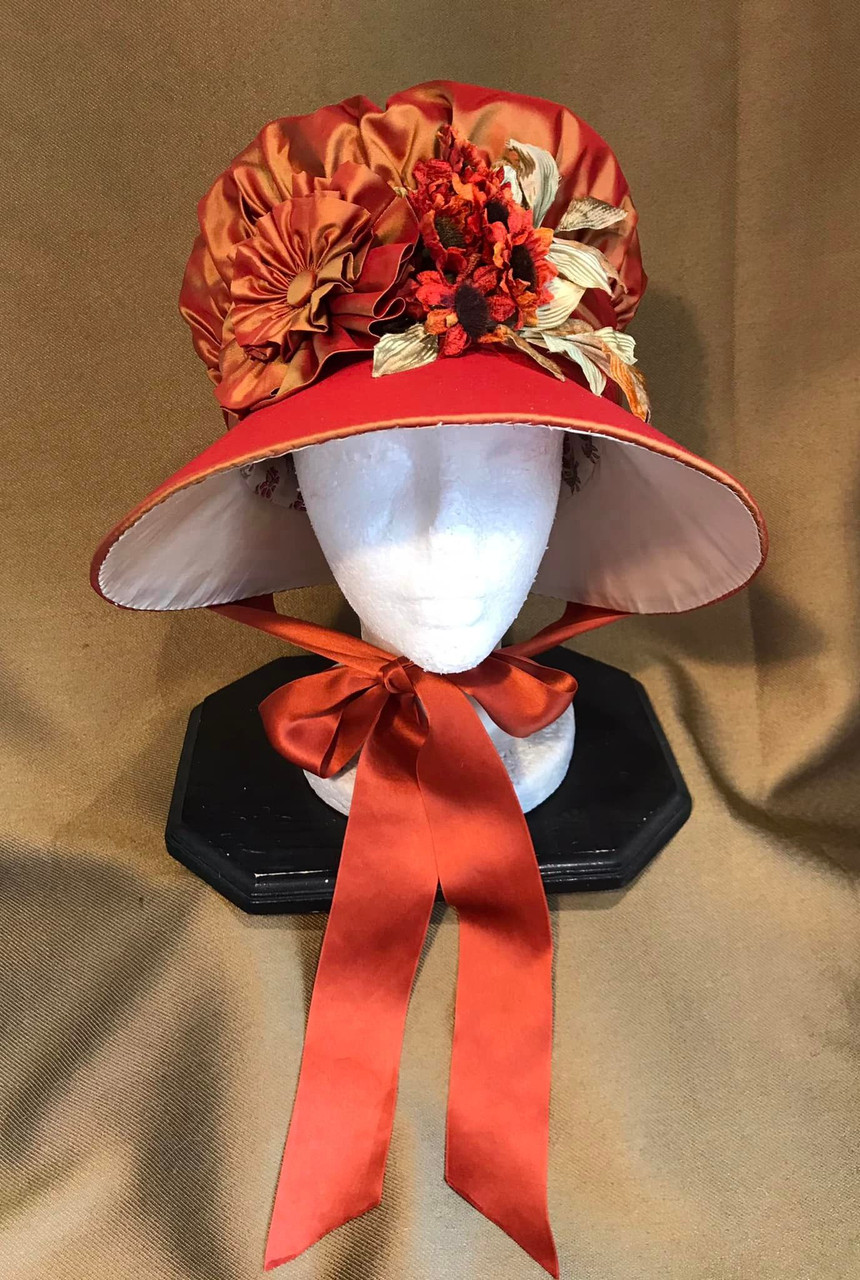 Elegant Orange Hat with Red Ribbon Statement Ascot Hat, Camel Orange Felt Wedding Hat, Orange  main image 2