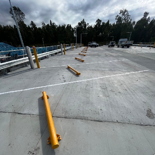 How Stratum Civil Protected Caravan Parking Areas with Heavy Duty Truck Wheel Stops?