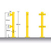 Defender post and rail guardrail system