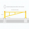 Defender swing gate with rag bolt cage