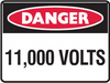 11,000 Volts sign