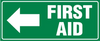 First aid arrow left sign