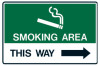 SMOKING AREA THIS WAY (RIGHT ARROW)
