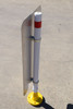Defender flexible delineator and sign holder with sign